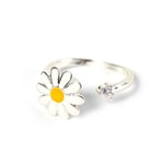 Daisy Rings For Women Spinner Ring Rotate Anti Stress Ring Vit White