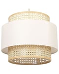 Lampe suspension en rotin beige et naturel YUMURI