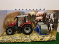 BRI43205 - MASSEY-FERGUSON 5612 + pique botte + animaux - Britains - 1/32