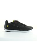 Puma Ferrari Pedale 4 Black Leather Mens Lace Up Trainers 305504 02 Leather (archived) - Size UK 5.5