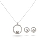 Swarovski Ladies Jewellery Set Creativity Circle Necklace & Earrings Set Silver