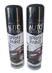 2 xBlack Gloss Aerosol Spray Paint Interior & Exterior Auto Car Bike Paint 250ml