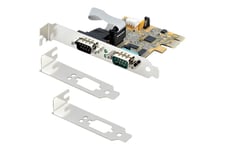 StarTech.com 2-Port PCI Express Serial Card, Dual Port PCIe to RS232 (DB9) Serial Interface Card, 16C1050 UART, Standard or Low Profile Brackets, COM Retention, For Windows & Linux - PCIe to Dual DB9 Card (21050-PC-SERIAL-CARD) - seriell adapter - PCIe 2.