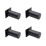 4PCS De Meubles Réglables Noir Mat , En Alliage D'aluminium 38x80 Mm, Pieds De Meuble Tv Pour Table Basse D'armoire, Pied De Support Pour Canapé De