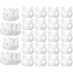 30 st vita kattmask vita rävmasker djur halv ansiktsmaskerad mask pappersomålad tom DIY Halloweenmask för maskerad cosplayfest  [L] 30pcs