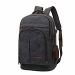 Herr Canvas 17,3\" Laptop Ryggsäck - 35L Student Ryggsäck Svart"