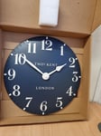 JOHN LEWIS Thomas Kent Mulberry Wall Clock Ink - 12 inch (30cm) Blue Brand NEW