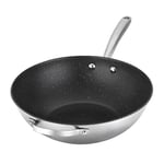 Prestige Scratch Guard Large Non Stick Wok 29cm - Stainless Steel Wok, Scratch Resistant, Suitable for All Hobs, Oven & Dishwasher Safe Durable Cookware