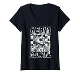 Womens Heavy Meowtal Cat Funny Metal Music Band Singer Musician V-Neck T-Shirt