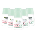 Garnier Mineral Hyaluronic Care Sensitive Roll-on Deodorant 50ml 3, 6 Pack