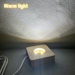 Trä LED-ljusdisplay Bas Kristallglas Resin Art Ornament Warm light