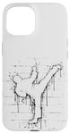 Coque pour iPhone 15 Urban Street Art Fighter Sidekick Roundhouse TaeKwonDo