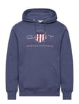 GANT Reg Archive Shield Hoodie Blå