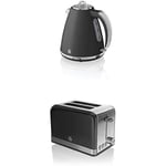 Swan Retro 1.5 Litre Jug Kettle and 2 Slice Toaster Black