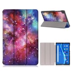 Lenovo Tab M10 FHD Plus tri-fold pattern leather case - Galaxy Pattern