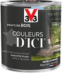 V33 Peinture Bois Couleurs d ICI® - Noir ombré - Plages de réunion - Velours - 0,5L