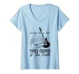 Womens Country Music Just Three Chords & The Truth V-Neck T-Shirt