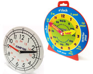 Teaching Time Clocks Teacher Children Learn Tell Time Magnetic Clock Set of 2