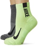 NIKE U Nk Mltplier Ankle 2PR Socks - Gg(Dsg)/Wg(Blk), Large