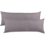 aqua-textil Classic Line Housse de Coussin Lot de 2 Fermeture Éclair Coton 40 x 145 cm Gris foncé