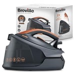 Breville DiamondXpress Steam Generator Iron | 2400 W | 160g/min Continuous Steam | 490g/min Steam Boost | Diamond Ceramic Soleplate | Detachable 1.5 L Water Tank | Grey & Rose Gold [VIN445]