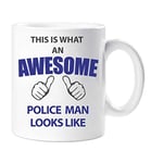 Mug 60 Second Makeover This Is What An Awesome Police Man Looks Like - Cadeau d'anniversaire ou de Noël - Taille unique