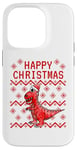 Coque pour iPhone 14 Pro T-Rex Dinosaure Noël laid Noël 2024