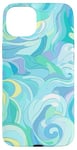 iPhone 15 Plus Swirl Blue Color Illustration Pattern Abstract Art Case