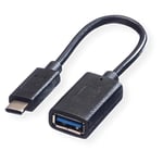 Value 11999030 Câble USB 3.1, Type C vers Prise A Femelle 0,15 m Noir