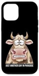 Coque pour iPhone 12/12 Pro Just Another Day In Paradise Cow Humour Sarcasme Femmes Hommes