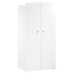 Armoire bébé Basic - Blanche - Boutons boule blanc - 2 portes - Babyprice