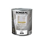 Ronseal RSLOCSWGP750 One Coat Stays Gloss Paint, White, 750 ml