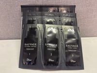 5x Dior Sauvage Mens Skincare Trio Sample. Cleanser 3ml, Toner 2ml, Serum 2ml