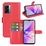 Oppo A77 5G Pu Wallet Case [Red]