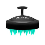 HEETA Brosse Massage Cuir Chevelu avec Poils en Silicone Souple pour l'exfoliation et Stimule la Croissance des Cheveux-Noir et Vert