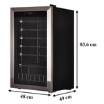 SMAD 35 Bottle Wine Cooler LED Touch Screen S/Steel Glass Door Drinks Fridge