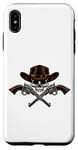 Coque pour iPhone XS Max Chapeau de cowboy pistolets crâne pirate croix os