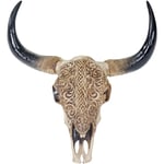 Trophée de tête de taureau longhorn crâne décoratif 65cm trophée intérieur extérieur décoration murale 040002851