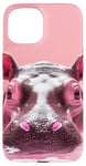 Coque pour iPhone 15 Hippo Pink Retro Vibes