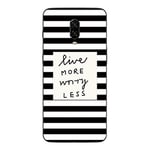 Oneplus 6T - Case Soft Gel And Resistant With Motif (Stripes Black)