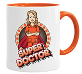 Acen Merchandise Tasse de médecin (femme) | Tasse de super-héros et coffret cadeau – Super Mam/Papa/Auntie/Oncle/Brother/Sister/Gran & Grandpère/Farmer/Docteur/Infirmière