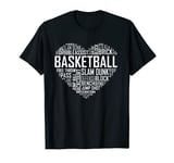 Love Basketball Shirt Gift Player Heart T-Shirt