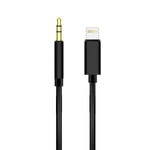 Lightning till 3,5 mm AUX Audio Car Music kabel för iPhone Svart