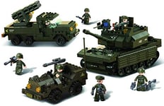 Sluban - M38-B6800 - Jeu de Construction 6 ans to 99 ans- Army set - Char + Lance Roquettes + Jeep