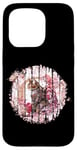 Coque pour iPhone 15 Pro Fleur de cerisier Chat Guerrier Fleur de samouraï