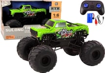 Leantoys Stor Off-Road Fjernstyrt Bil 2,4G Rc 1:6 Grønn