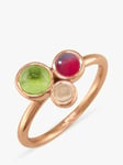 London Road 9ct Gold 3 Stone Bubble Cocktail Ring, N