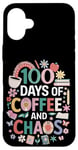 Coque pour iPhone 16 Plus Fan de 100 Days of Coffee Teacher