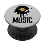 Musique Disque Vinyle Tenue Rétro Pour Musiciens Et Concerts PopSockets PopGrip Adhésif