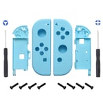 09 LightBlue-Vasen Oikea L R Ohjain Vaihtokotelo Kotelon kansi Nintendo Switchille OLED Joy-Con Joycon NS ruuvimeisselin avaustyökalu